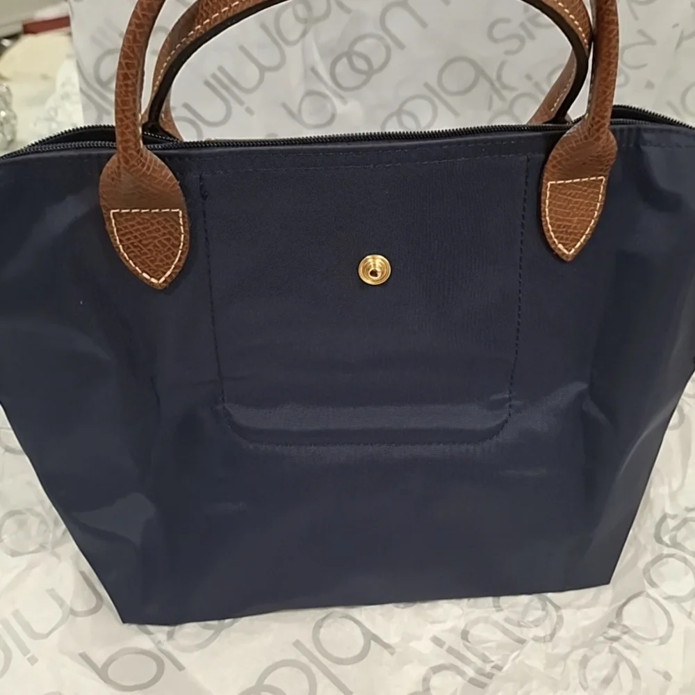 Authentic Longchamp Le Pliage Navy Small Top Handle Bag - Picture 3 of 17